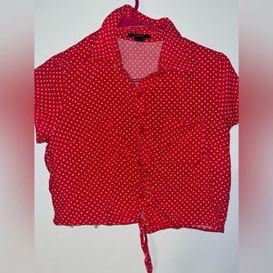 red polka dot crop top size small